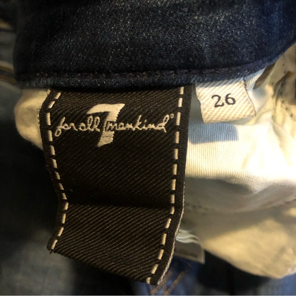 ❤️7 for All Mankind HW Skinny Slim Illusion Luxe Lovestory Blue Jeans Size 26 - Picture 7 of 8